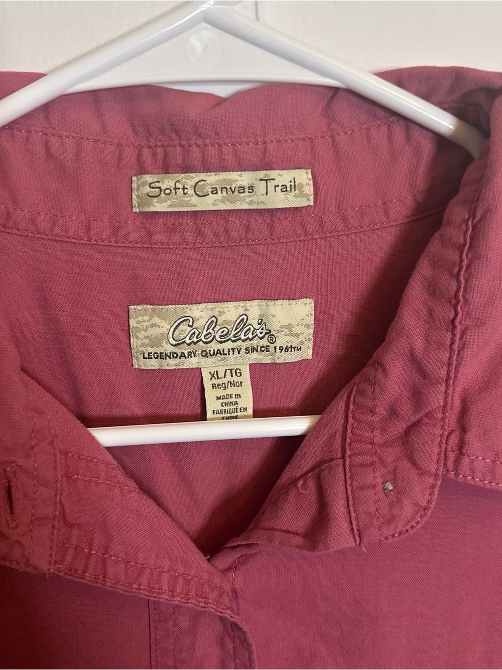 Cabelas Shirt Womens XL Rose Cotton Short Sleeve Button Up Soft Canvas Trail Vtg - Picture 4 of 6